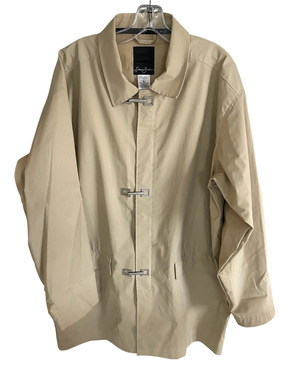 Vintage men’s Sean John Beige Toggle Jacket size XL Minimalist Y2K metal closure